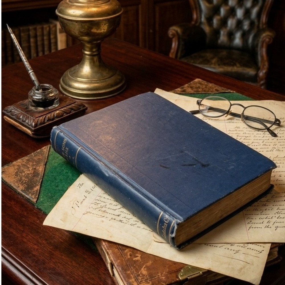Antique Longfellow's Poems 1839-1847 F.M. Lupton Publishing Blue Hardcover Book